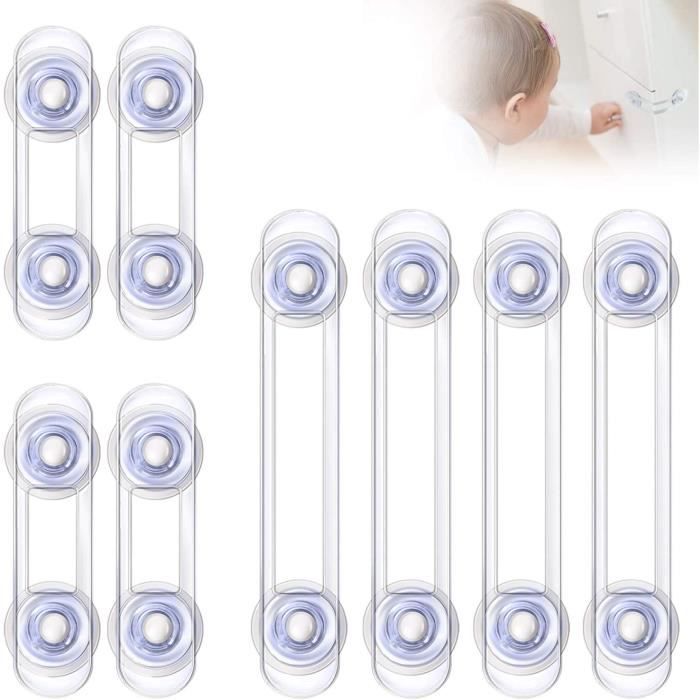 Lot De 8 Securite Enfant Portes De Placard Bebe Serrures De Securite Avec Resistant Adhesif Pour Armoires Frigo Toilette Cdiscount Puericulture Eveil Bebe