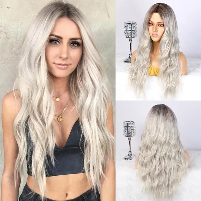 perruque cheveux long blond