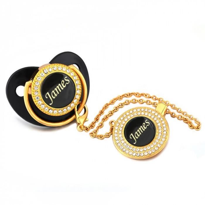 Version 6 18 M Cn Nom Personnalise Dore Bling Sucette Et Attache Sucette Unique De Luxe Factice Sans Bpa Bebe Chupeta Livraison Cdiscount Puericulture Eveil Bebe