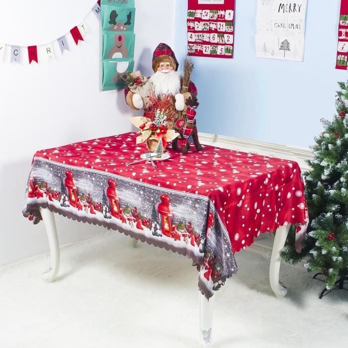 Nappe De Noël Marine - Motifs Sapin, Cadeau, étoile - 1,36 X 1,70 M - Très Bon état