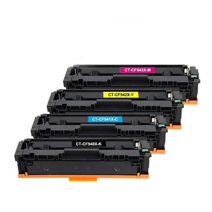 4x Licai 203X Cartouche de toner Compatible pour HP CF540X CF541X CF542X CF543X pour Color LaserJet Pro MFP M281fdw M280NW M254DW - Informatique 4x Licai 203X Cartouche de toner Compatible pour HP CF540X CF541X CF542X CF543X pour Color LaserJet Pro MFP M281fdw M280NW M254DW - Informatique