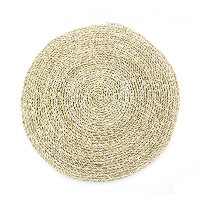 Set De Table Rond En Jonc De Mer Naturel Deco De Table Ecologique Beige Achat Vente Set De Table Cdiscount