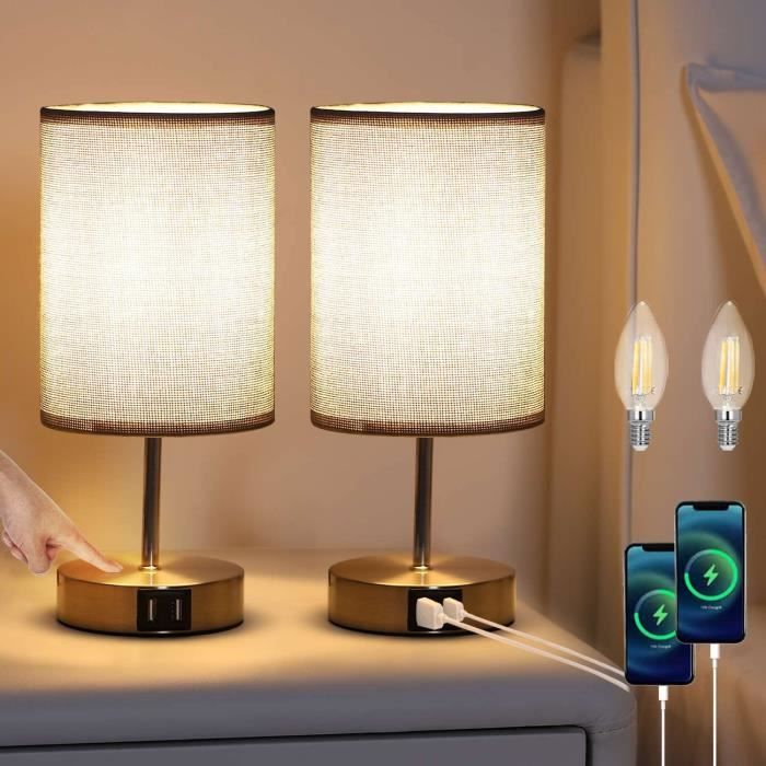 Salon Lampe de Table ，avec LED Lampe de chevet Tactile Lampe de Chevet Moderne pour Bureau A Chambre 