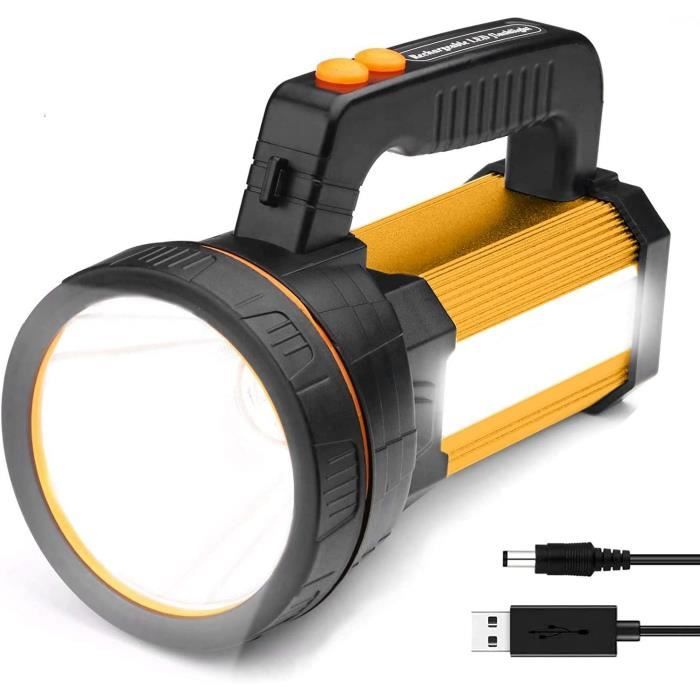 Lampe de poche LED haute luminosité, torche de lampe de poche rechargeable  USB la plus puissante, Ipx6 résistant à l'eau pour le camping / extérieur /  clignotant d'urgence et everyd