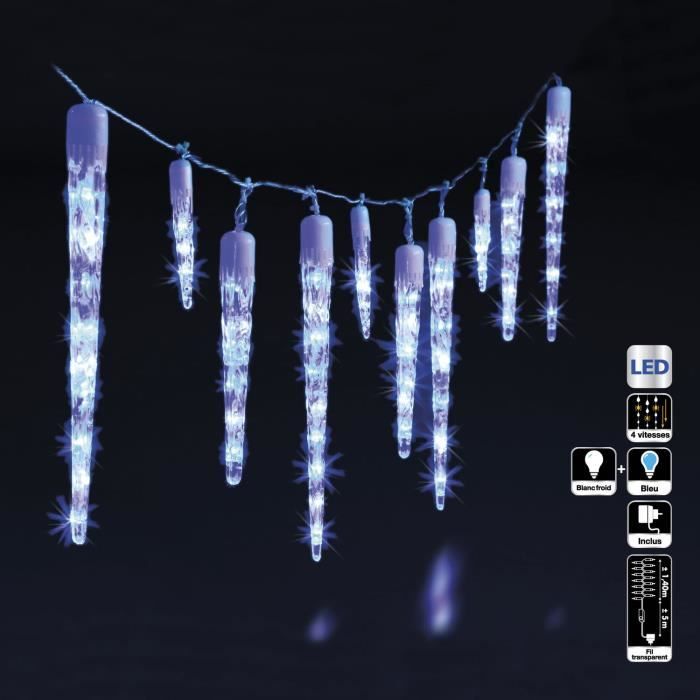 Guirlande de noël lumineuse d'extérieur - 63 LED - Glaçons - Cdiscount