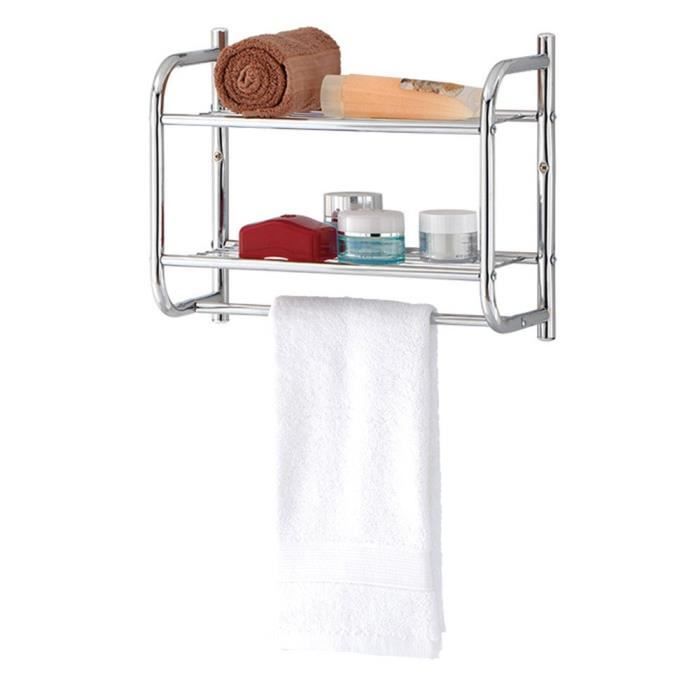 étagère de salle de bain avec porte-serviette neval - milton & oldbrook - 2 regales - bar pour handtücher