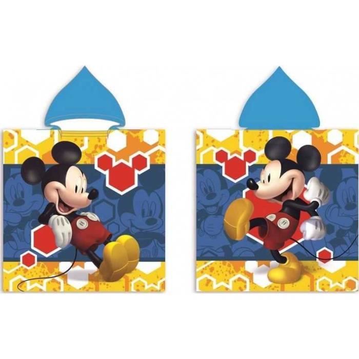 Poncho-Cape de bain à capuche MICKEY-DISNEY - 50X100 cm - en coton - Licence Disney