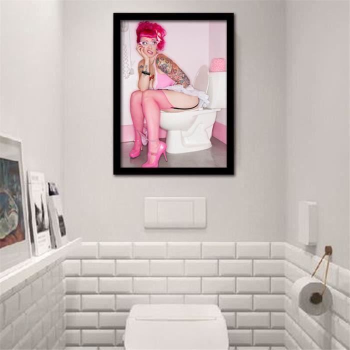 Tableau Peinture à Huile en Toile Fille Drôle Décor Mural Pour Toilette  Sans Cadre 25*30cm A48407 - Achat / Vente tableau - toile - Cdiscount