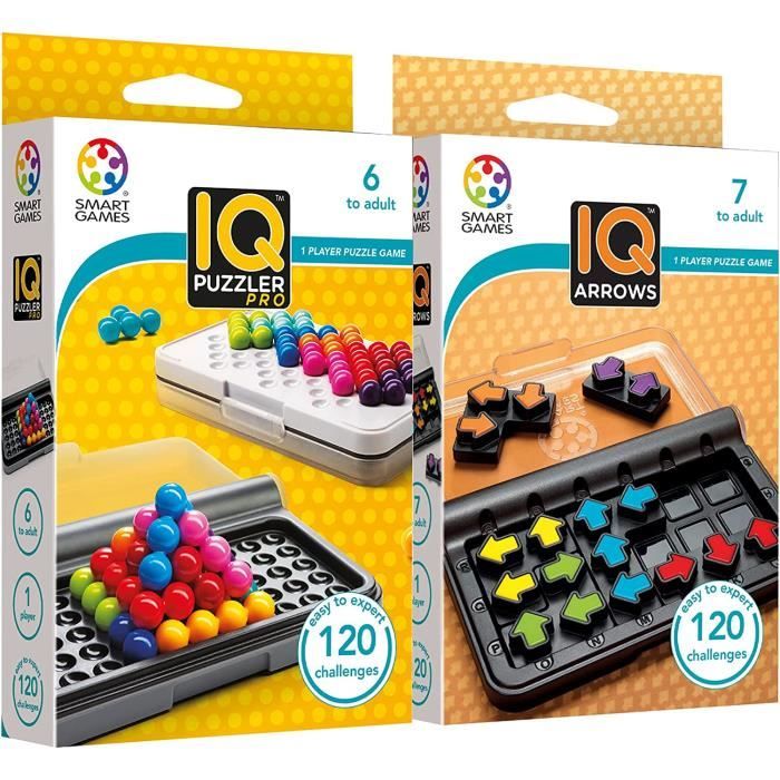 Smart Games - IQ Puzzler Pro + IQ Arrows, Jeux De Logique, Jeu De