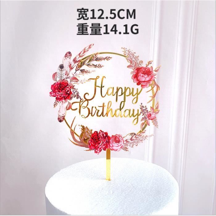 Forme De Gateau Joyeux Anniversaire Petit Gateau Topper Divers Decorations Pour Les Enfants Anniversaire De Mariage Parties D Or Cdiscount Maison