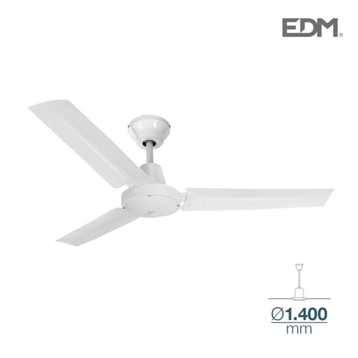 Ventilateur de plafond industriel blanc Ø140cm 130M3/MIN - Edm