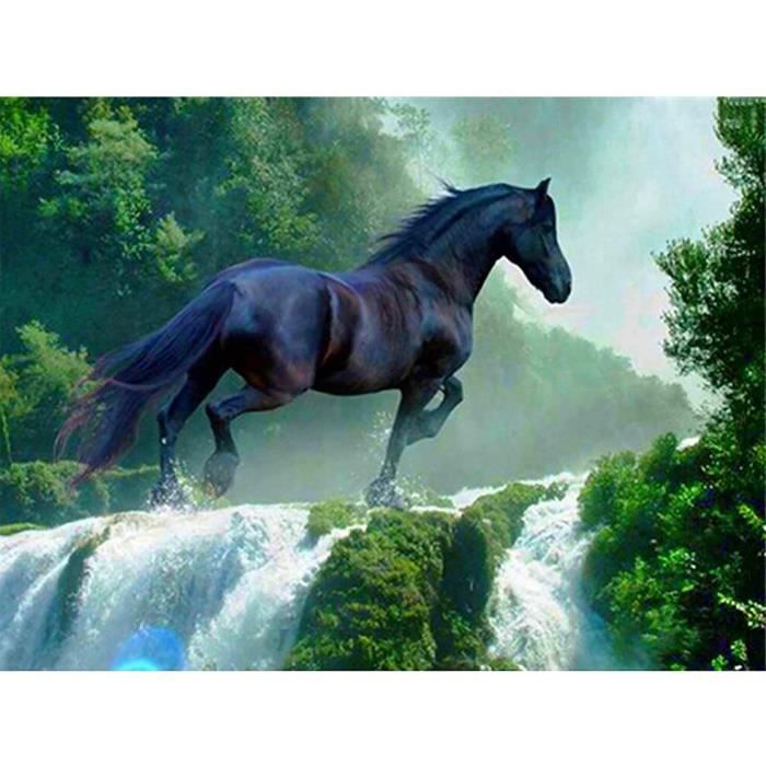 Yeerum DIY 5D Diamond Painting Pferd, 5D Diamant Painting Animal Full Peinture par Numéros Broderie Strass Point de Croix Art Décoration 30 x 40 cm