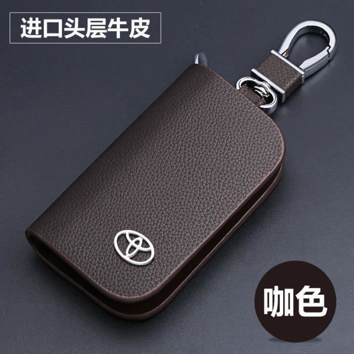 Porte-clés Cuir Noir Pour Toyota - Sachet Avec Lanière - Idéal Pour Clés De Voiture