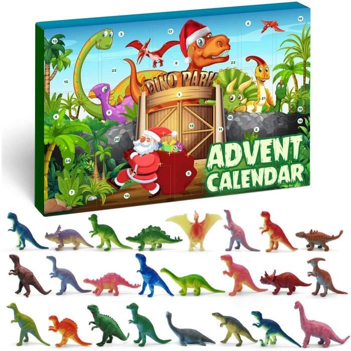 Cadeau Surprise de Noël pour Enfants garçons et Filles DUOCACL Calendrier de l'avent de Noël 2020 Style Unique 24 pièces Dinosaures Jouet de Noël Compte à rebours 24 Jours 
