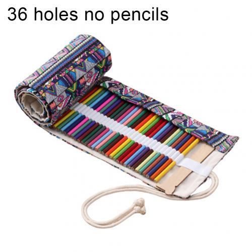 Trousse Enroulable En Toile Pour Crayons Et Pinceaux - Étui De Rangement Pliable Pour Artistes Et Étudiants