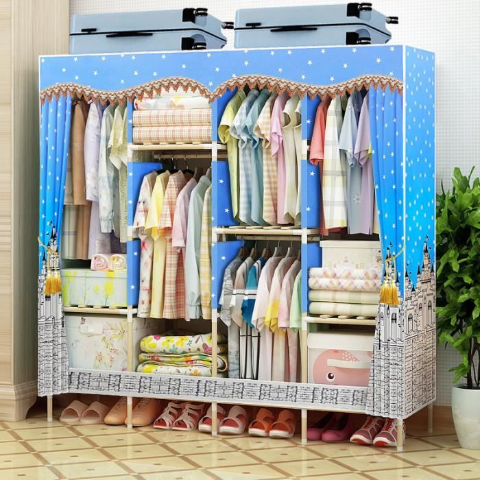 Penderie Souple 1 7c Chateau Bleu Longueur 130 Largeur 45 Hauteur 170 Cm Bois Massif Armoire Simple Oxford Tissu Cabinet De Achat Vente Penderie Souple Penderie Souple 1 7c Chateau Cdiscount