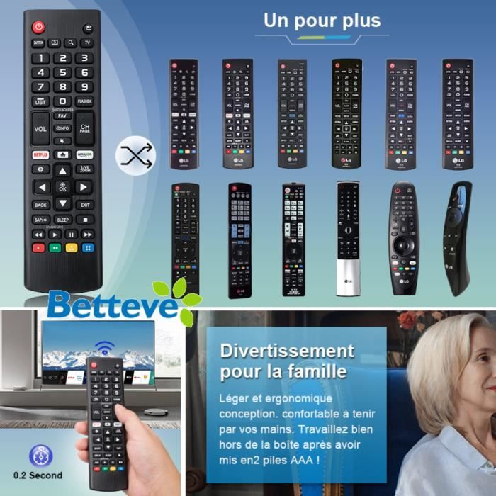 Télécommande Philips Télécommande TV pour LCD LED 3D HD Smart Tv