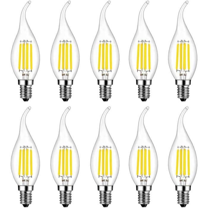 Ampoule Flamme Led E14, 4W Equivalent À Ampoule Halogène Incandescente