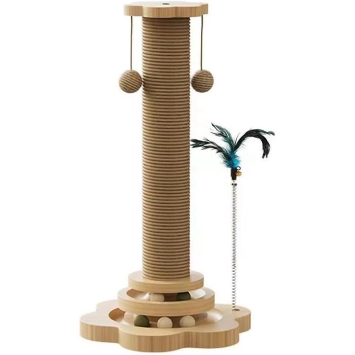 Jouet Interactif 3 En 1 Pour Chats Kitty Spin - Avec Griffoir Double Face Et Balle - Stimule Jeu Et Griffades
