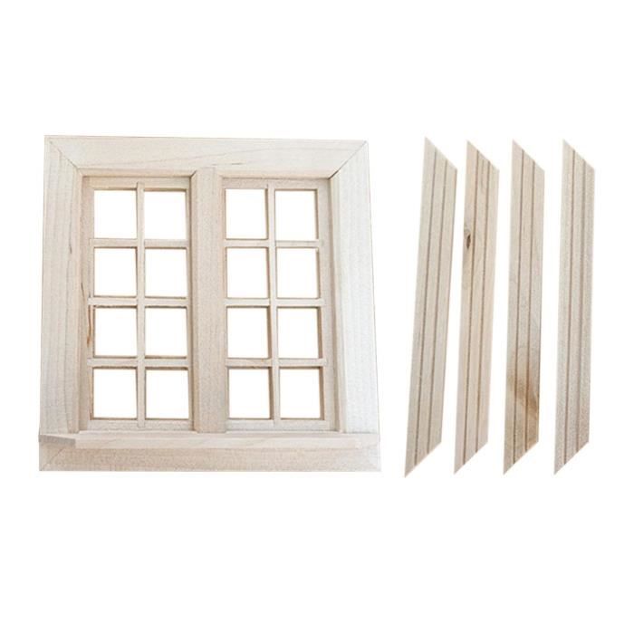 Maison de poupées simple lattice fenêtre blanc/vert échelle 1/16 dollshouse fenêtre 