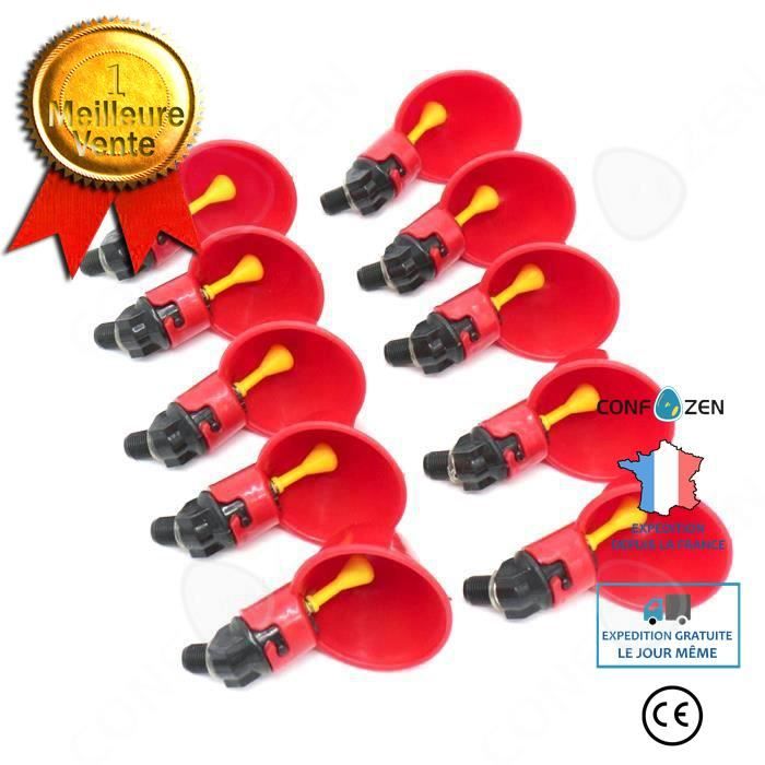 Comparer les prix de CONFO 21 PCS Automatique En Plastique Pratique Distributeur Deau Tube carré épaissi Tube rond caille oiseau bol deau tasse