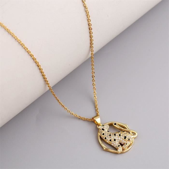 Cha Nette Avec Pendentif Acier Inoxydable Carbone Zircone 5 Pierres 55 Cm 578085 main image 0