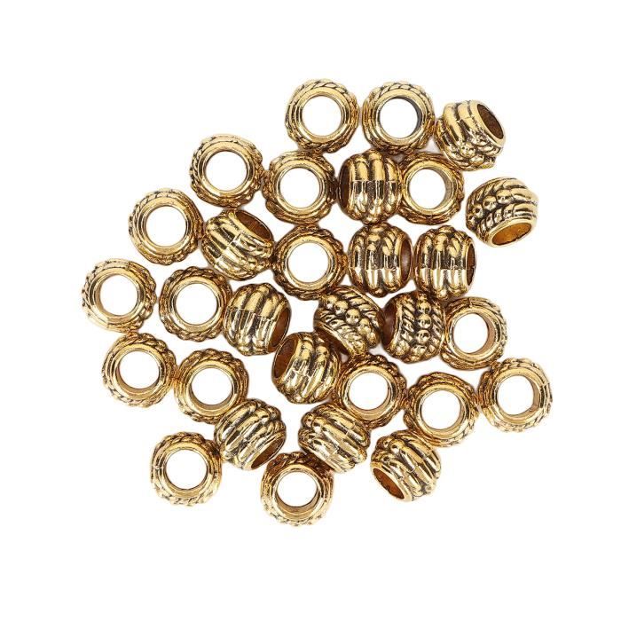 100 Perles à Tresser En Alliage Transparent - 2 Styles, Trou 5.4-5.8 Mm, Pour Dreadlocks, Extensions, DIY