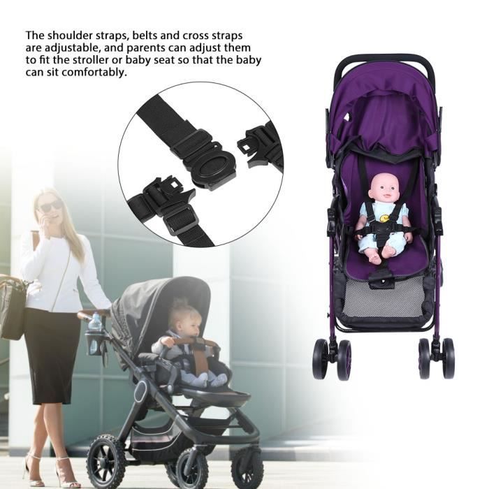 Harnais Sécurité 5 Points Bébé Universel - Pour Chaise Haute, Poussette Et Siège Auto