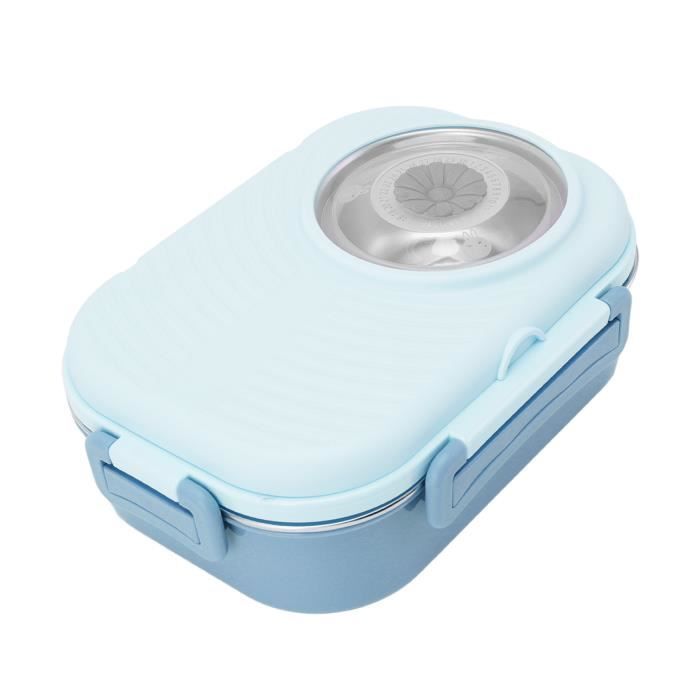 Boîte Bento 2 étages HOLIPOT - Acier Inox Et PP, Fourchette/cuillère Incluses, Lunch Box écolo