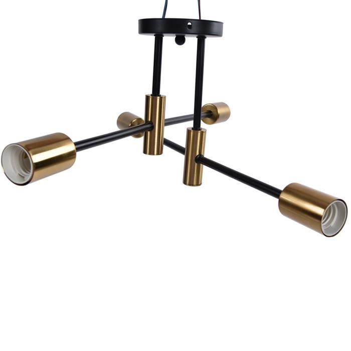 Lampe à Stèle 4 Lumières Fer Forgé Doré - Originale époque 1900-1950, France