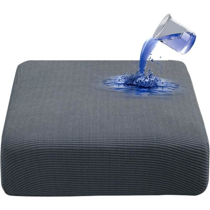 Housse De Coussin Canapé Imperméable Jacquard Stretch - 3 Places Gris | Protection Anti-Taches