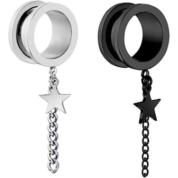 Écarteur Oreilles Acier Inoxydable - Tunnel 14mm (9/16") - Zirconium, Style Gothique - Bijou Piercing - Marque Beydodo