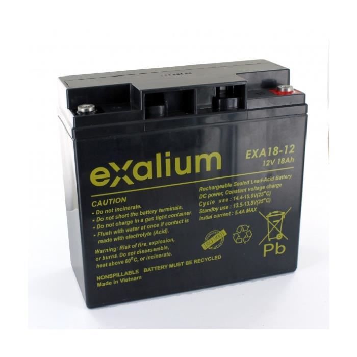 Batterie plomb Exalium 12V 18Ah EXA18-12
