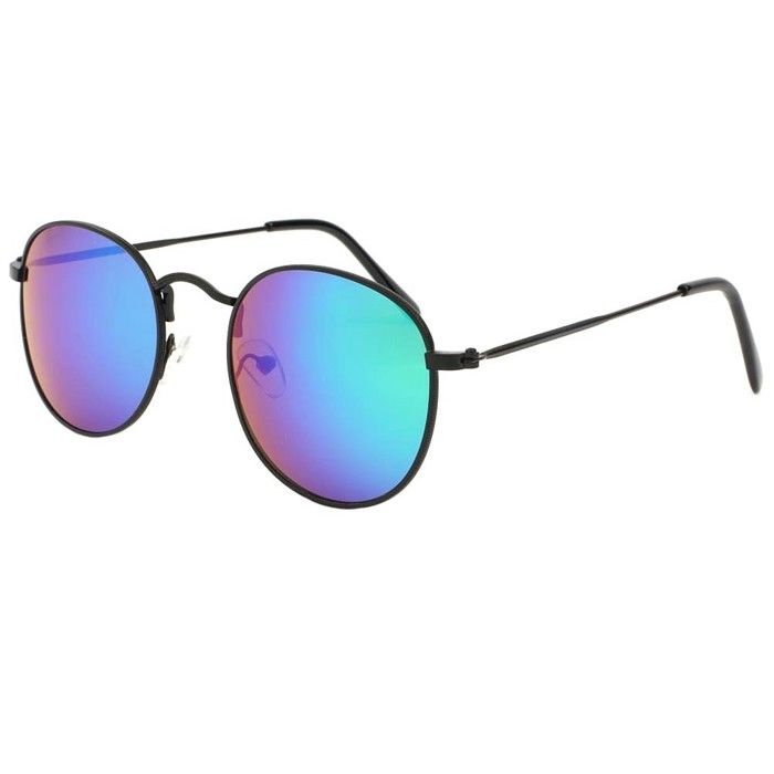 Lunette de soleil Bleu verres ronds miroir et monture noire Asty par Eye Wear Achat Vente lunettes de soleil Homme Adulte Cdiscount