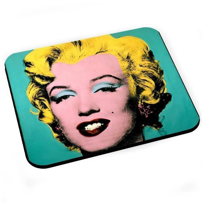 TAPIS DE SOURIS Tapis de Souris Andy Warhol Portrait Marilyn Monroe Pin Up Bleu Pop Art 60's