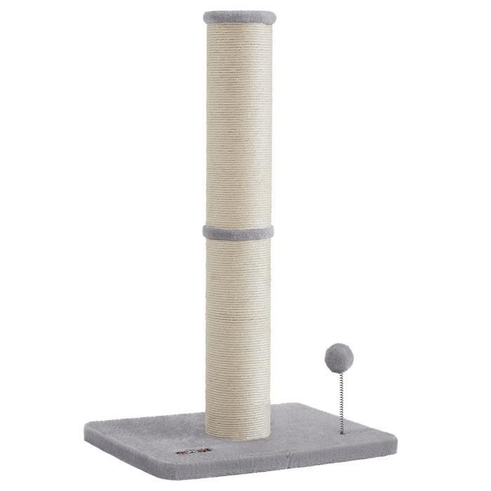 Comparer les prix de Arbre à Chat - FEANDREA - 85 cm de Haut - Gris - Poteau à Gratter en Sisal