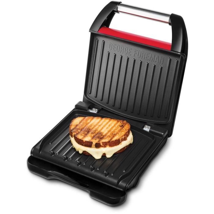 Gril électrique - GEORGE FOREMAN - Grill Family 25030-56 - Cuit jusqu'à 3 portions - 1200 W - Rouge