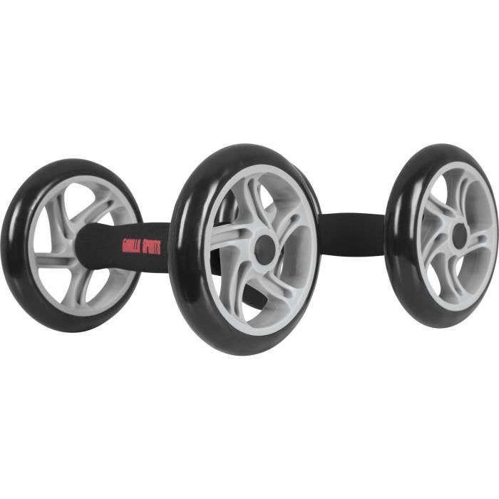 Roue Abdominale 5 Roues - Avec Tapis Genoux - Fitness Maison - Noir/Rouge - Charge 150 Kg