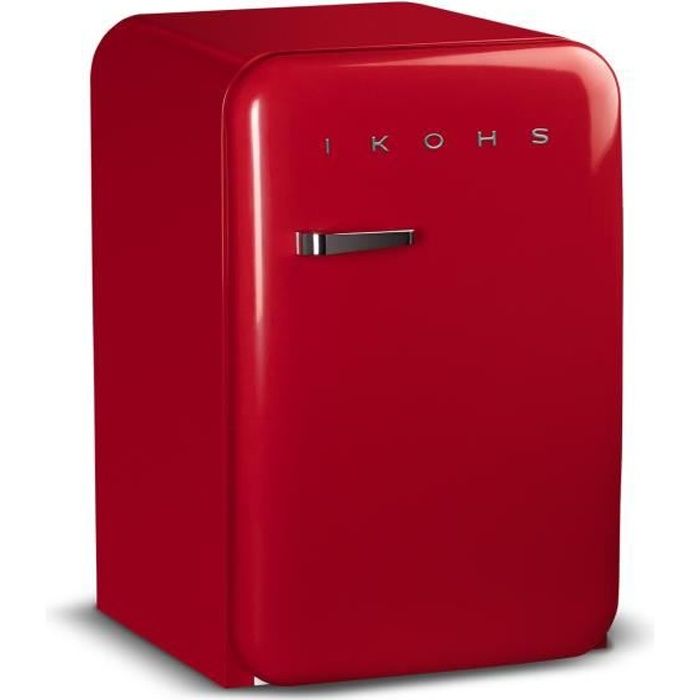 Frigo Rouge 83 5cm Ikohs Vintage Refrigerateur 92l Congelateur 15l