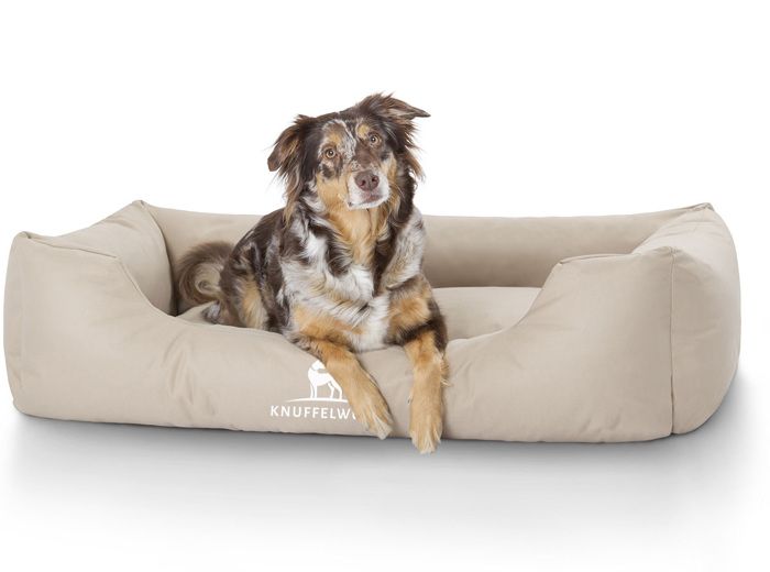 Comparer les prix de Knuffelwuff Finlay Lit, Panier, Coussin pour chien,  imperméable XL 105 x 75 x 25cm beige