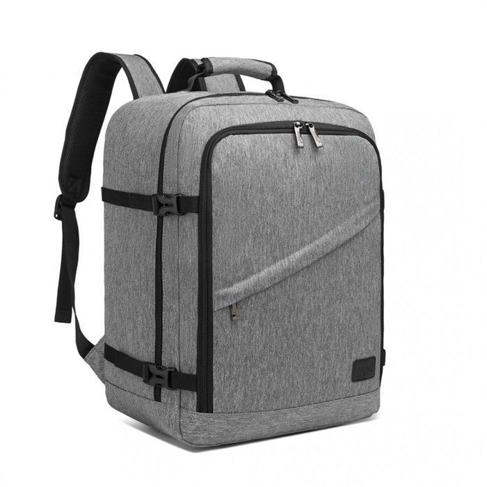 Kono Sac a Dos Cabine pour Easyjet Bagage à Main Avion 45x36x20 Sac de Voyage Sac a Dos Ordinateur Portable pour Femme Homme, Gris