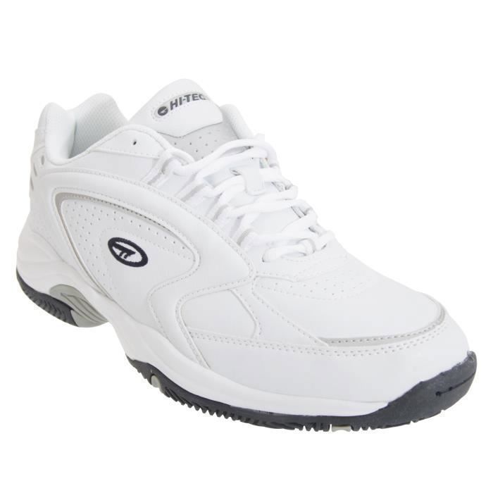Baskets Homme Hi Tec Blast Blanc Bleu Marine Lacets Textile