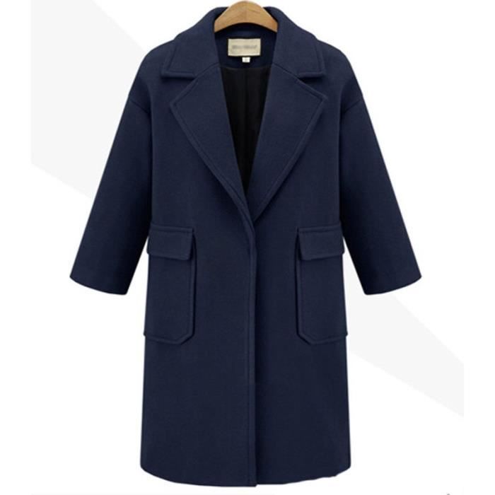 manteau hiver bleu marine femme