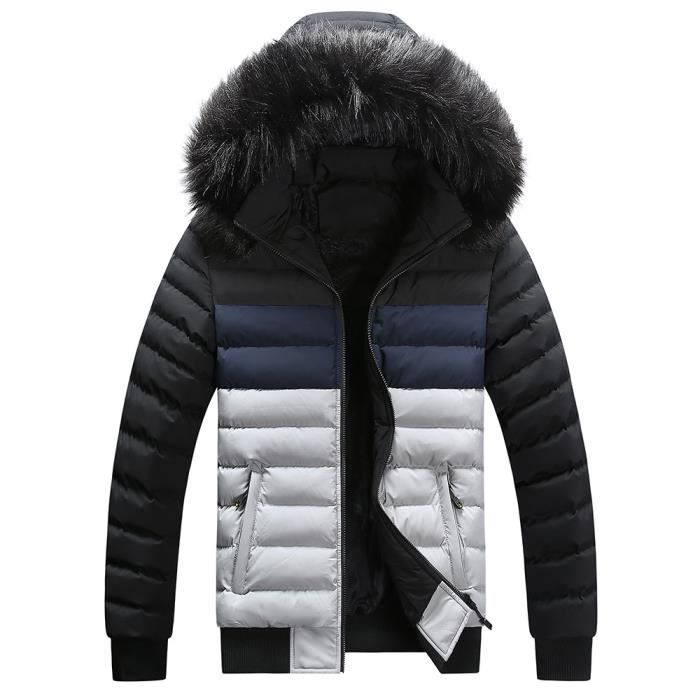 Doudoune homme new arrivals capuche fourrure noir