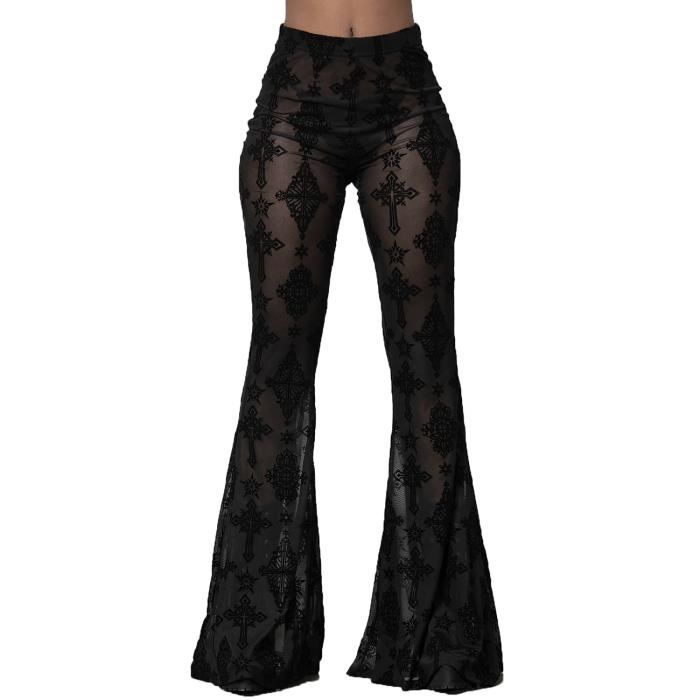 Pantalon noir transparent sales