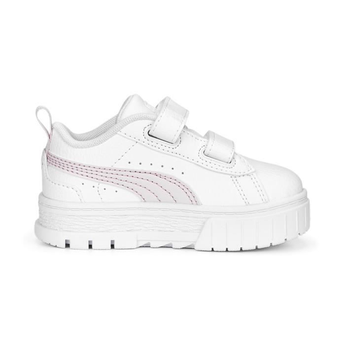 Baskets bébé fille Puma Mayze Lth V Inf - puma white/pearl pink/vivid violet