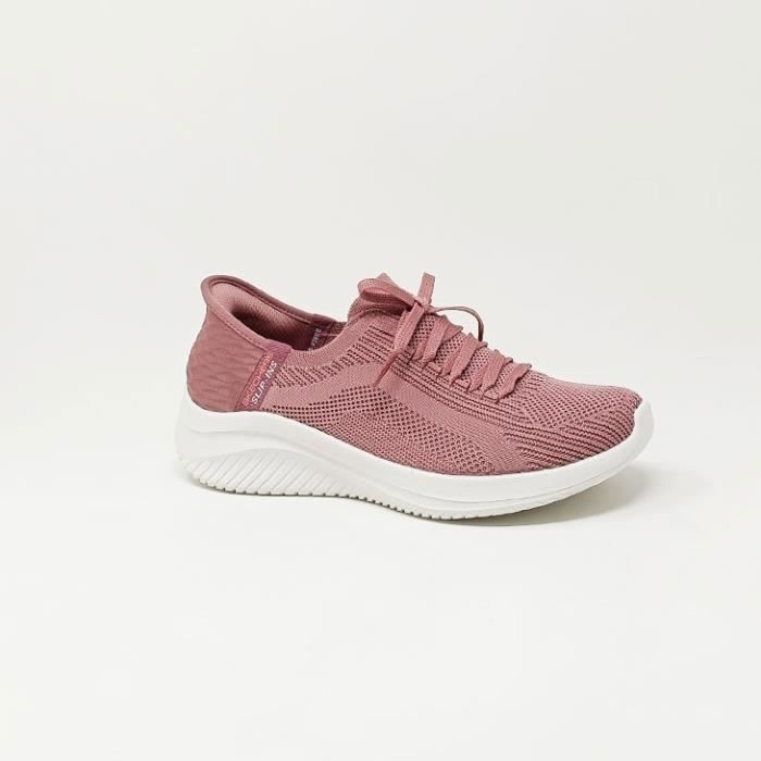Skechers BASKETS FEMME - SKECHERS ULTRA FLEX 3.0 - ROSE - TEXTILE - LACETS DÉCORATIFS