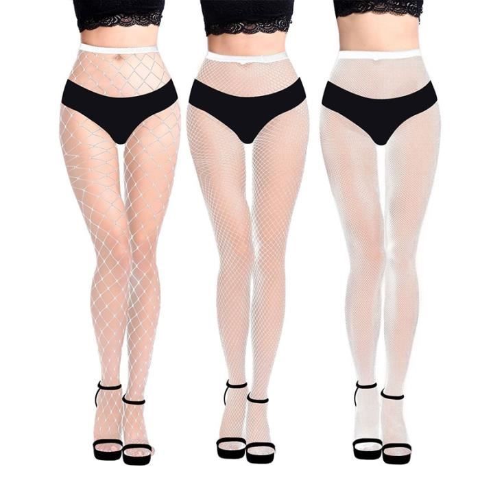 Collants Résille Noirs Pour Femmes - Haute Taille, Style Sexy Pour Soirée, Club Ou Tenue Quotidienne - 4