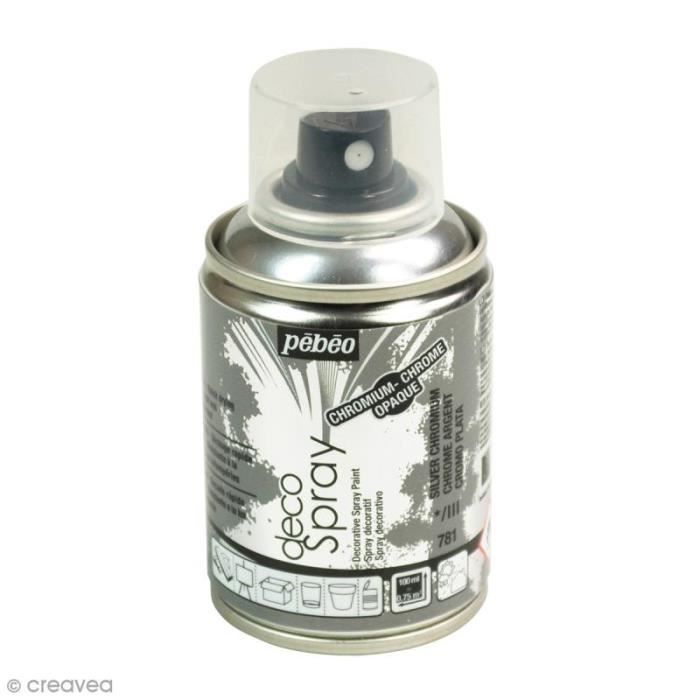 Bombe de peinture DecoSpray 100 ml Peinture pour loisirs créatifs DecoSpray : Couleur : Chrome argentéQuantité : 100 ml (couvre une