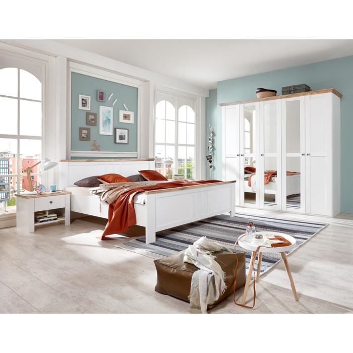 Chambre Adulte Complete Coloris Blanc Rechampis Imitation Chene Poutre Dim 140 X 200 Cm Achat Vente Chambre Complete Chambre Adulte Complete Chene Cdiscount